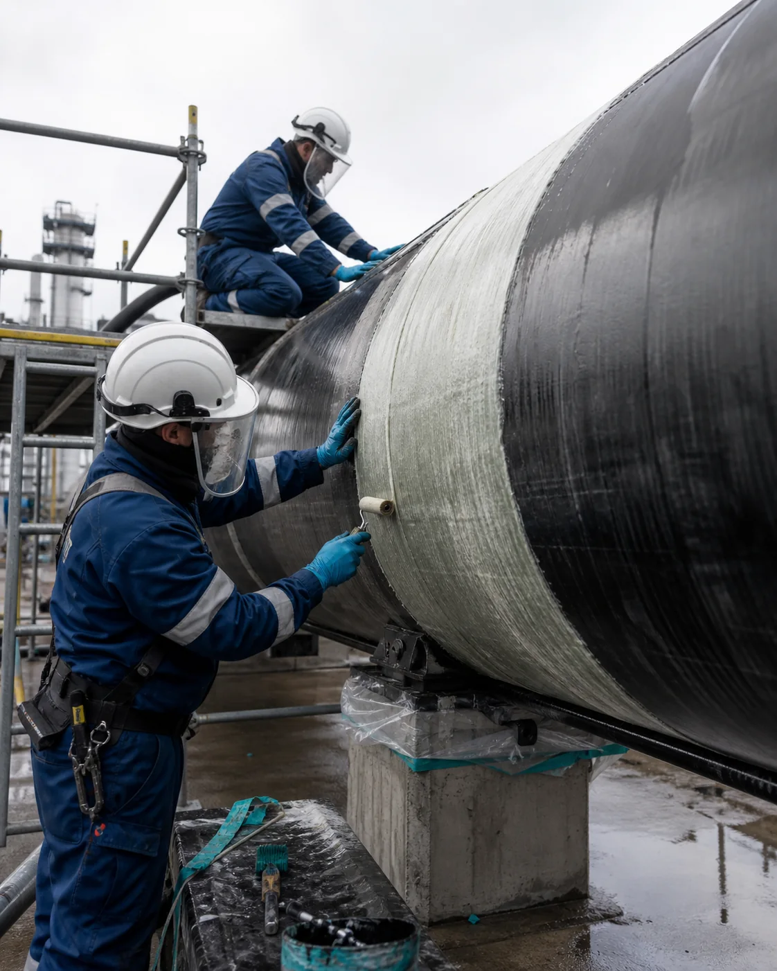 Composite reinforcement and protective coating application